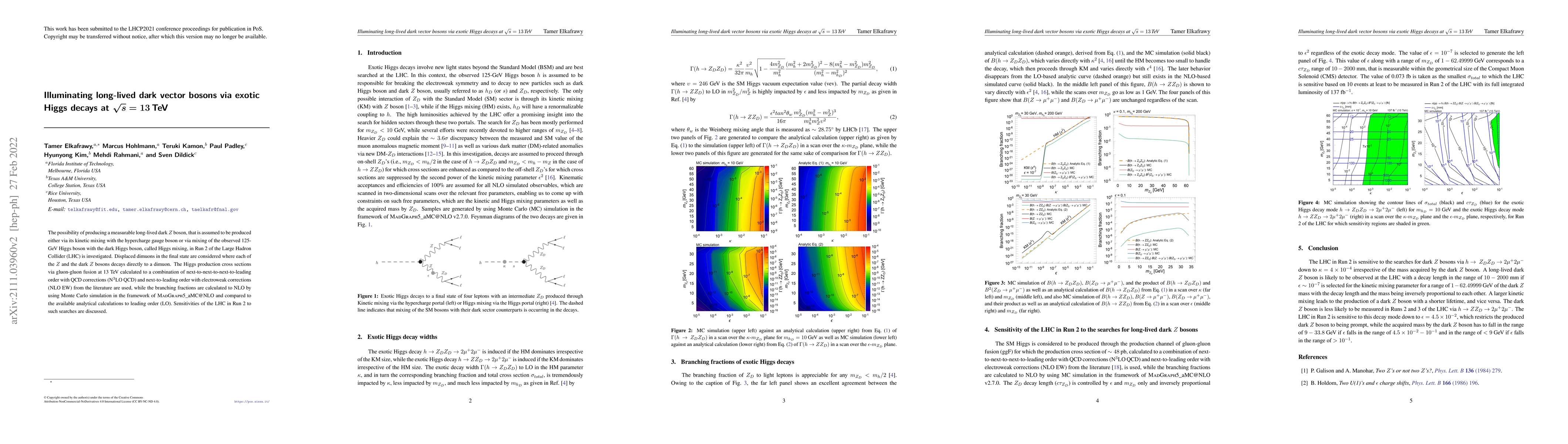 Thumbnail for Illuminating long-lived dark vector bosons via exotic Higgs decays at
  $\sqrt{s} = 13\,{\text {TeV}}$