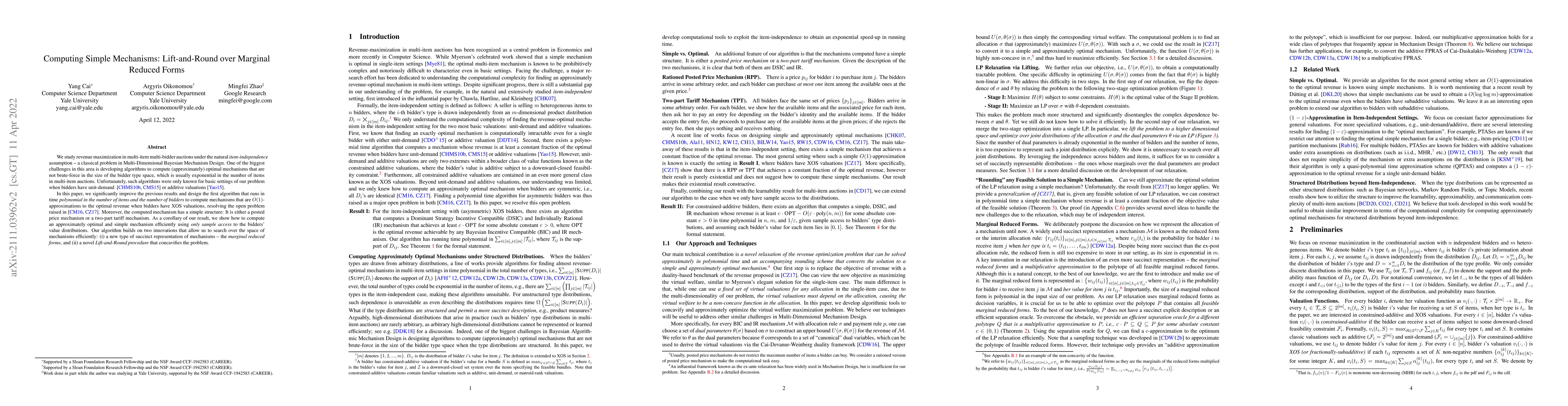 Thumbnail for Computing Simple Mechanisms: Lift-and-Round over Marginal Reduced Forms