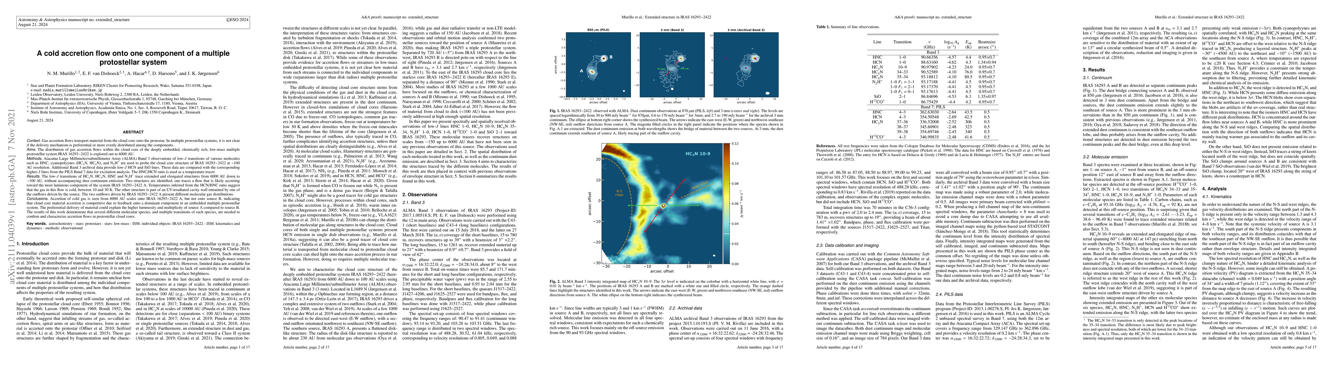 Thumbnail for A cold accretion flow onto one component of a multiple protostellar
  system