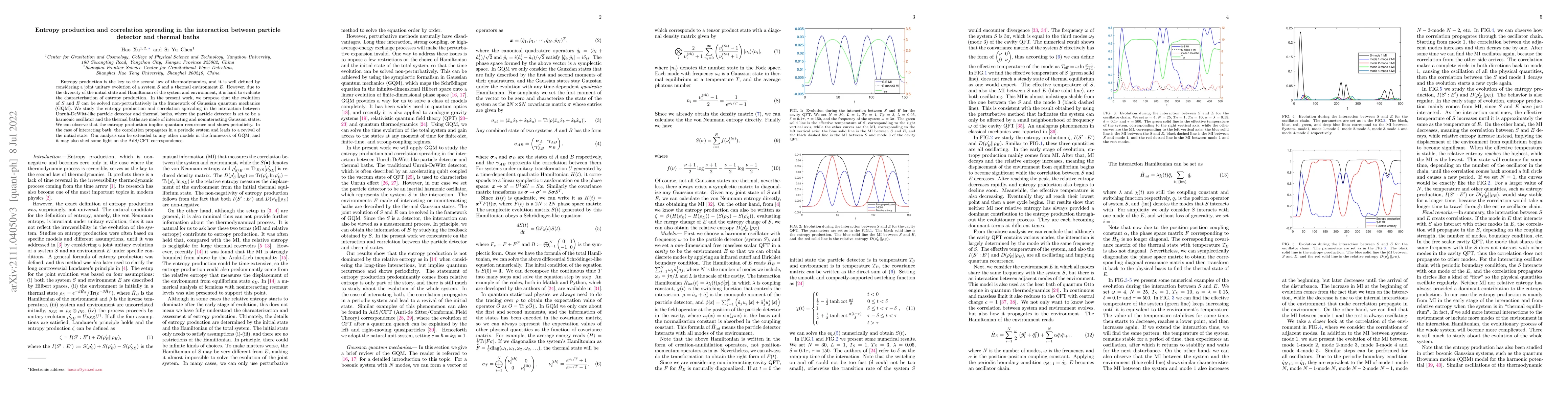 Thumbnail for Entropy production and correlation spreading in the interaction between
  particle detector and thermal baths