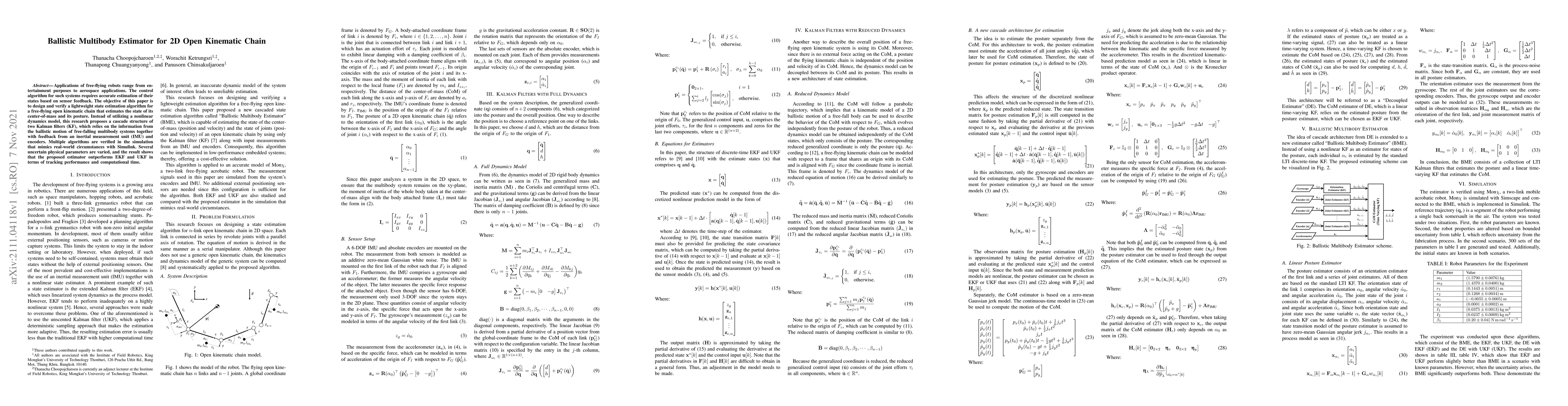 Thumbnail for Ballistic Multibody Estimator for 2D Open Kinematic Chain