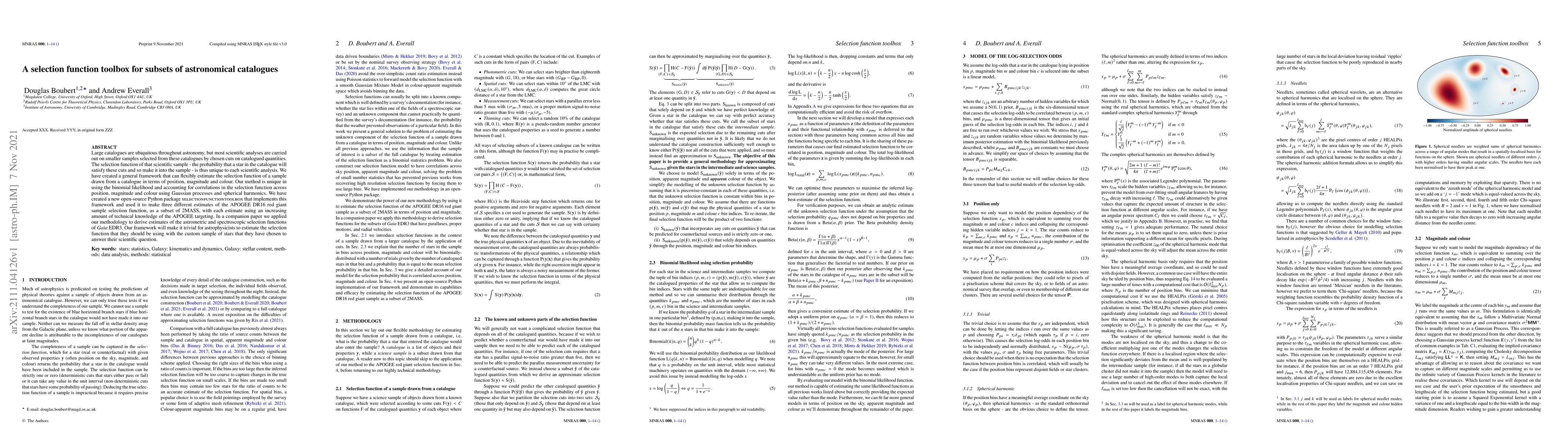 Thumbnail for A selection function toolbox for subsets of astronomical catalogues