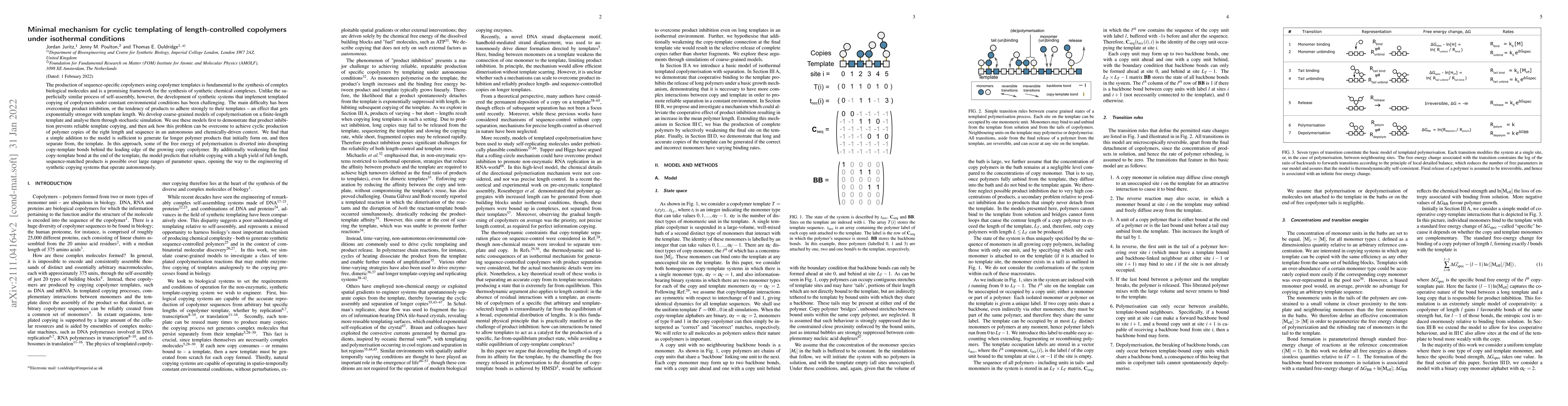 Thumbnail for Minimal mechanism for cyclic templating of length-controlled copolymers
  under isothermal conditions