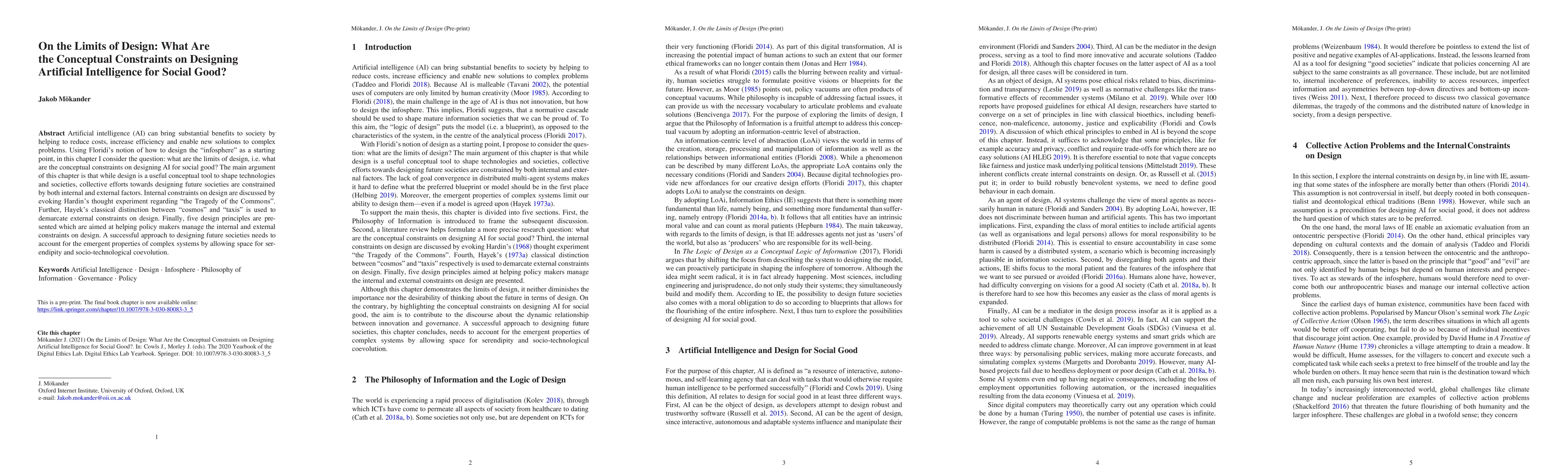 Thumbnail for On the Limits of Design: What Are the Conceptual Constraints on
  Designing Artificial Intelligence for Social Good?