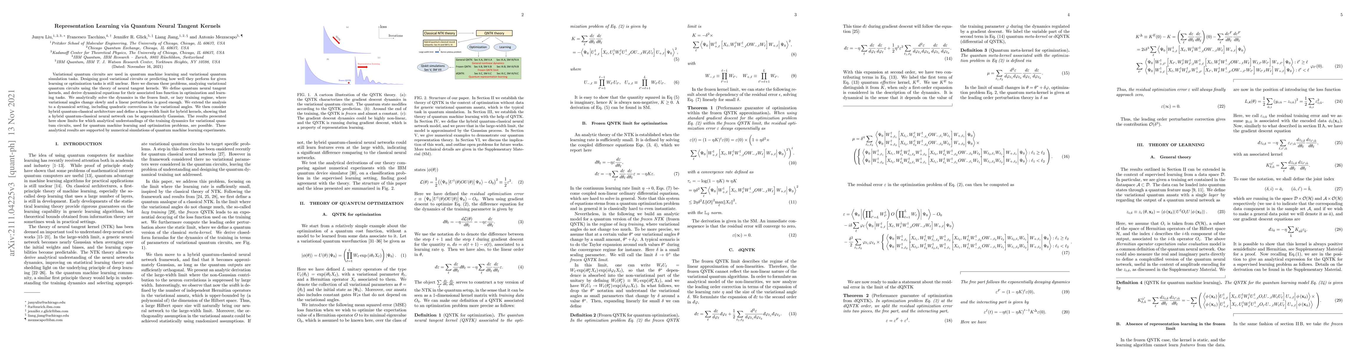 Thumbnail for Representation Learning via Quantum Neural Tangent Kernels