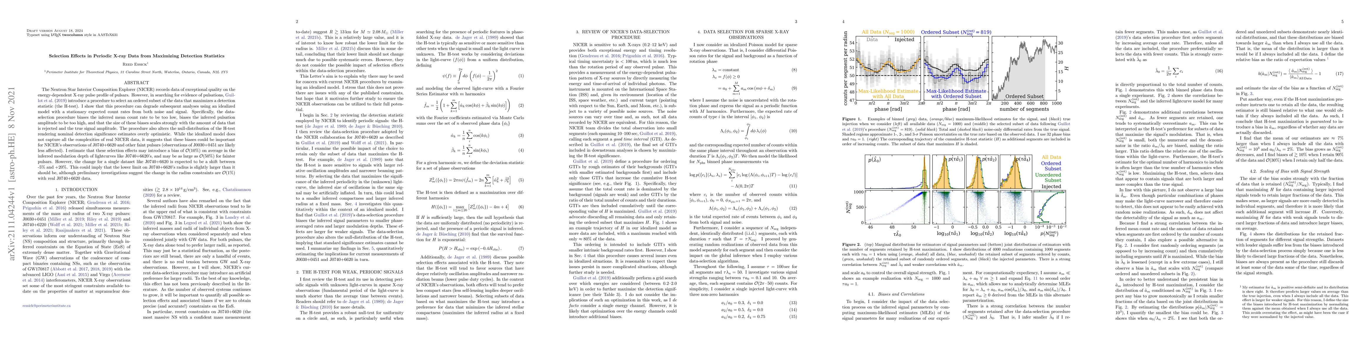 Thumbnail for Selection Effects in Periodic X-ray Data from Maximizing Detection
  Statistics