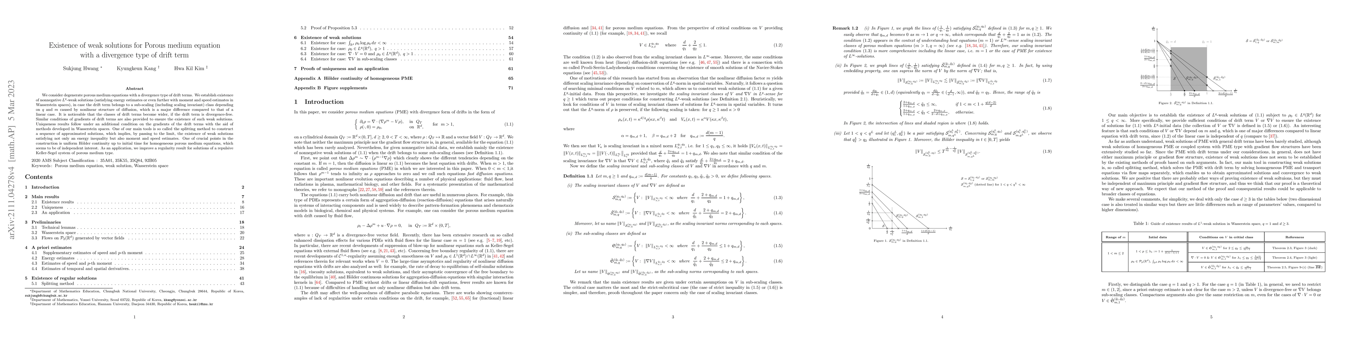 Thumbnail for Existence of weak solutions for Porous medium equation with a divergence
  type of drift term