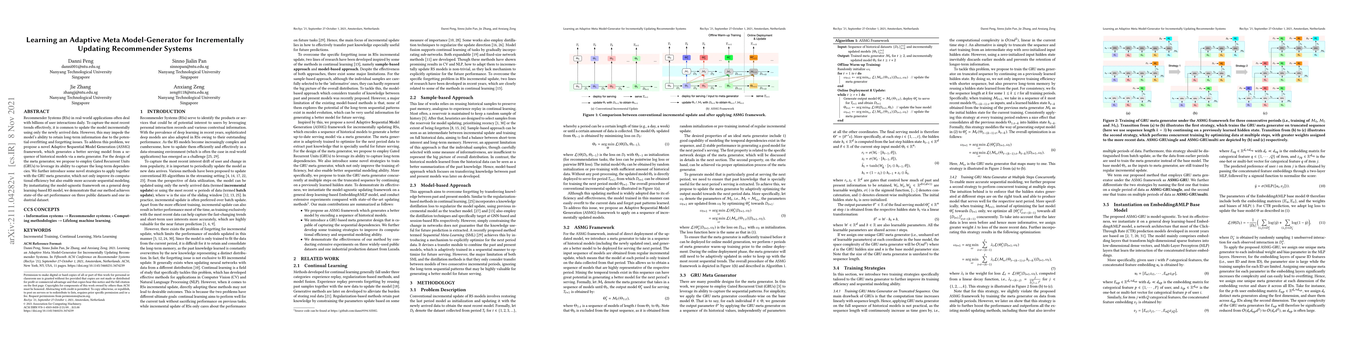Thumbnail for Learning an Adaptive Meta Model-Generator for Incrementally Updating
  Recommender Systems