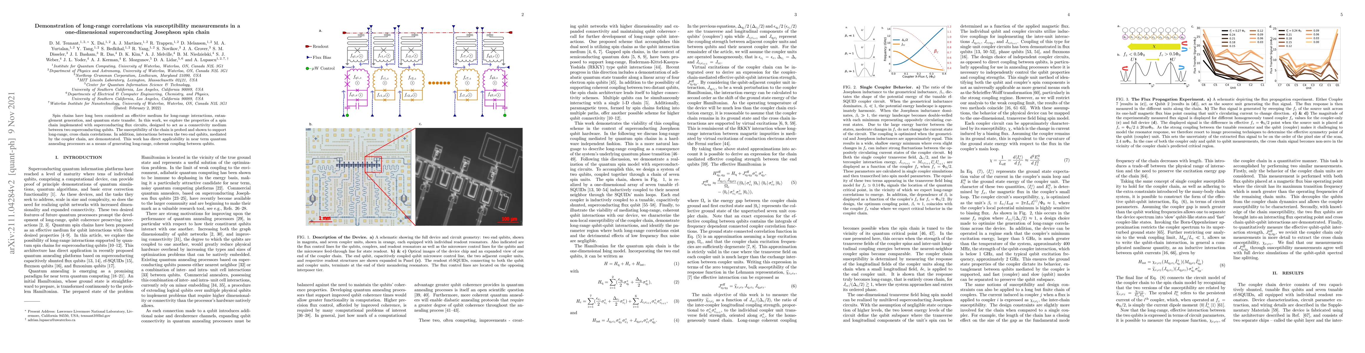 Thumbnail for Demonstration of long-range correlations via susceptibility measurements
  in a one-dimensional superconducting Josephson spin chain