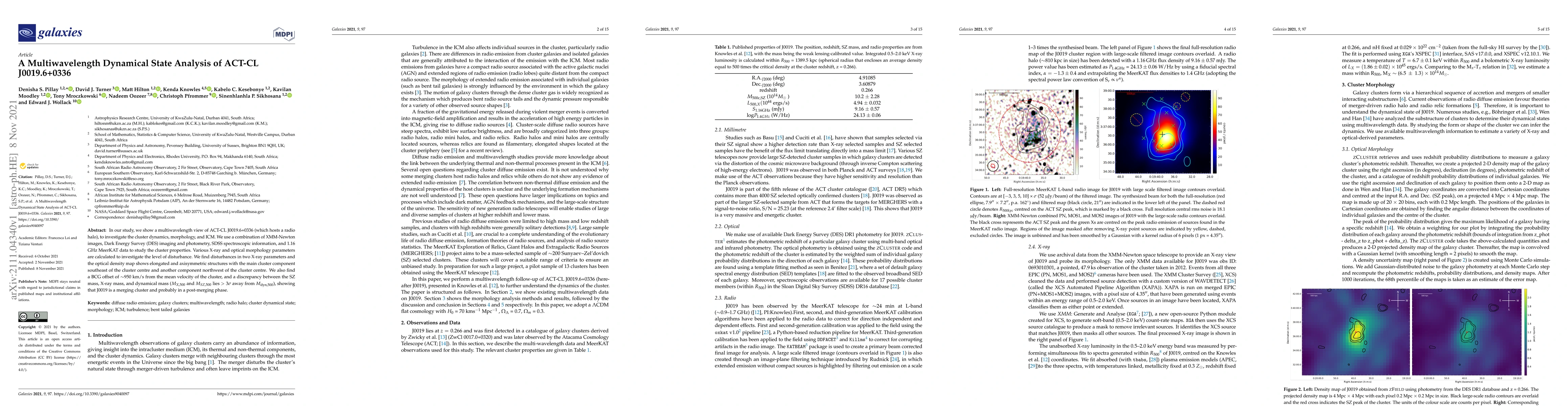 Thumbnail for A Multiwavelength Dynamical State Analysis of ACT-CL J0019.6+0336