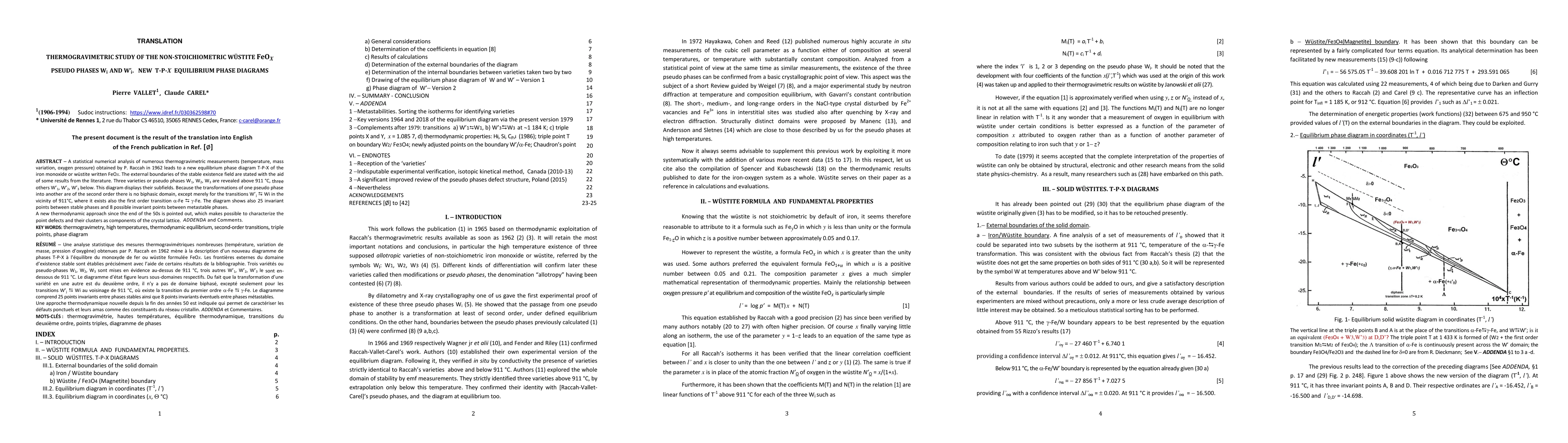 Thumbnail for Thermogravimetric study of the non-stoichiometric w\"ustite FeOx. Pseudo
  phases w i and w' i . New T-P-X equilibrium phase diagram