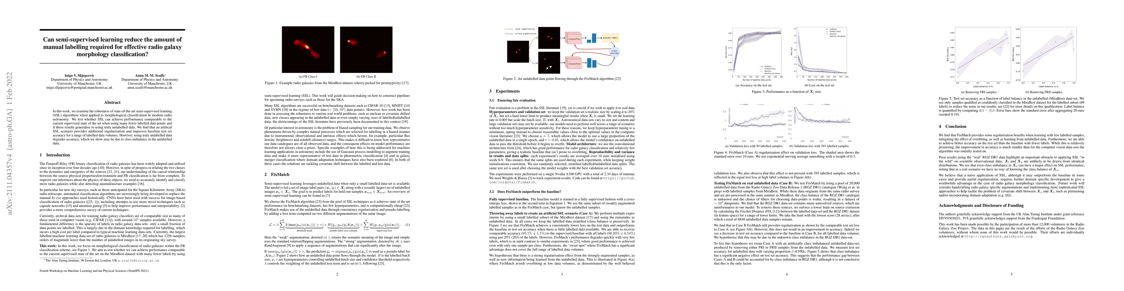 Thumbnail for Can semi-supervised learning reduce the amount of manual labelling
  required for effective radio galaxy morphology classification?