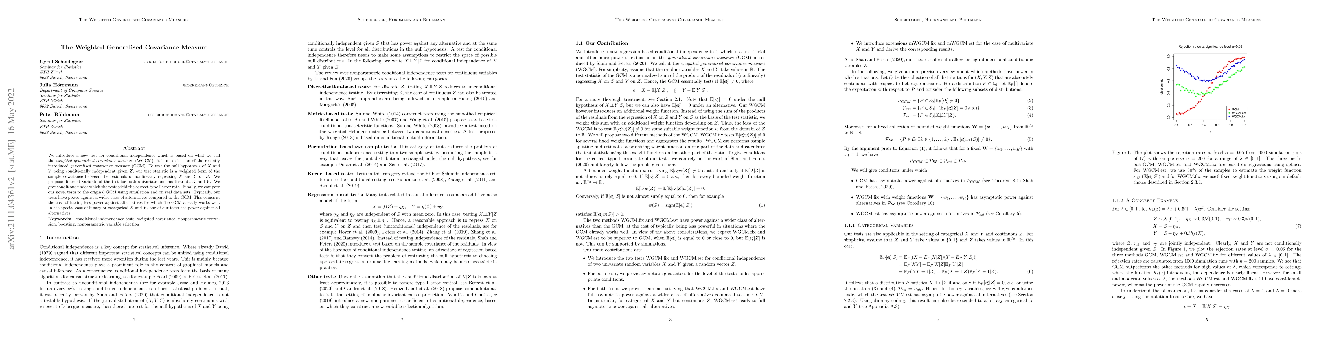 Thumbnail for The Weighted Generalised Covariance Measure
