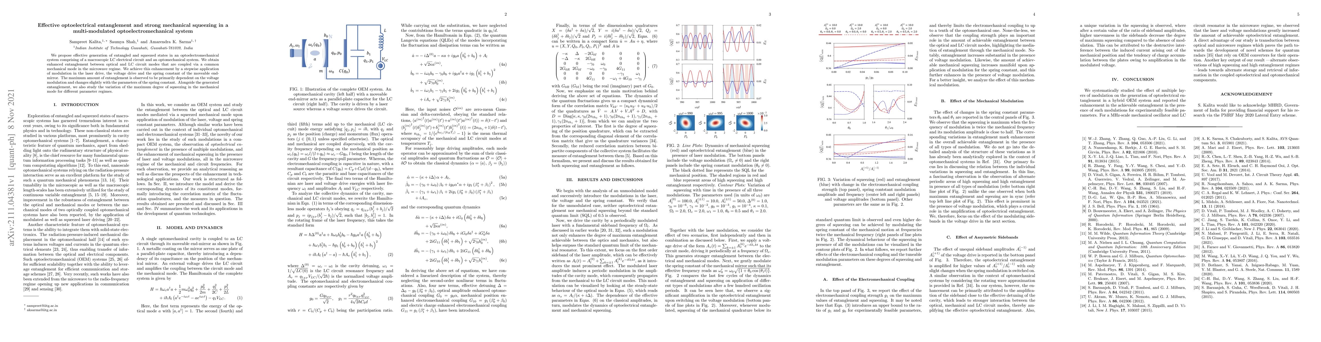 Thumbnail for Effective optoelectrical entanglement and strong mechanical squeezing in
  a multi-modulated optoelectromechanical system
