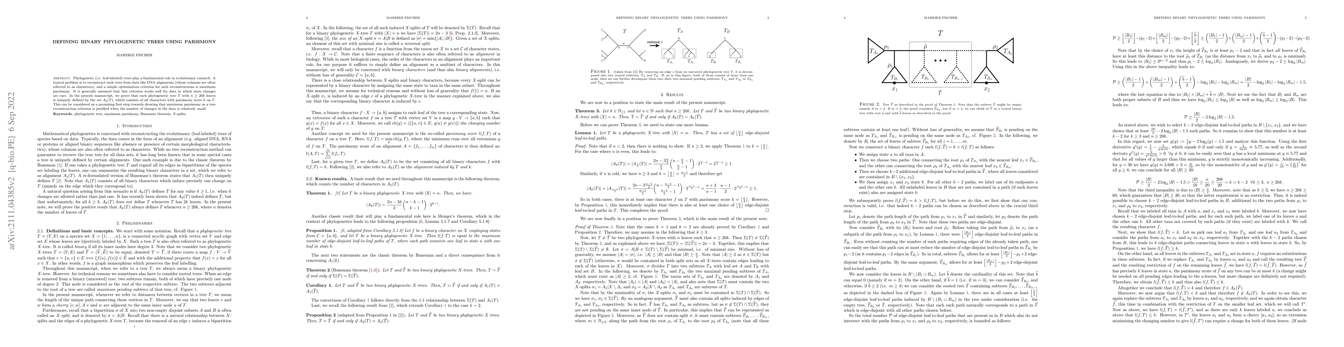 Thumbnail for Defining binary phylogenetic trees using parsimony