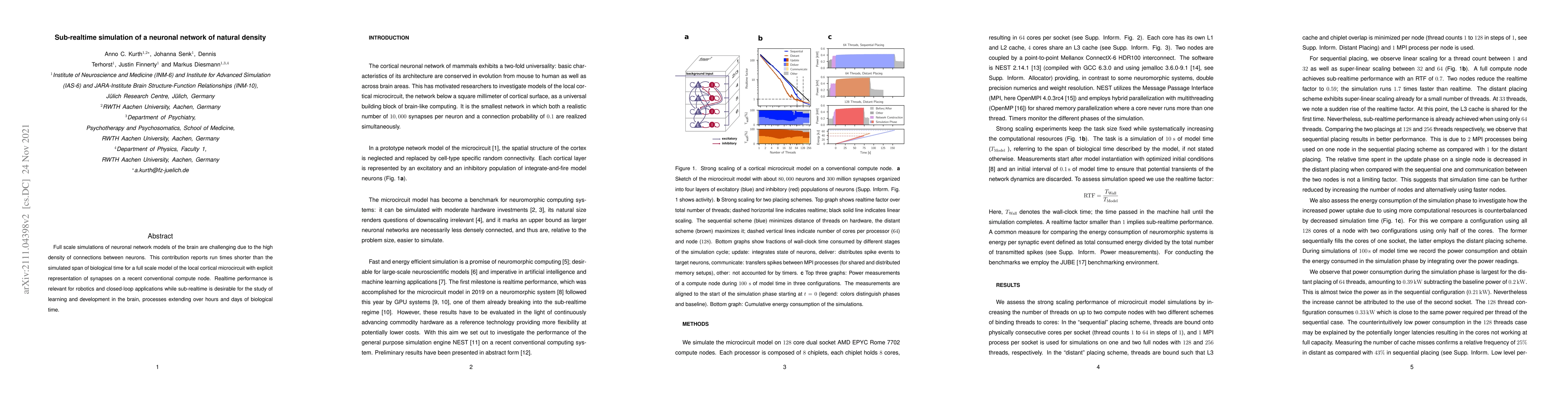 Thumbnail for Sub-realtime simulation of a neuronal network of natural density