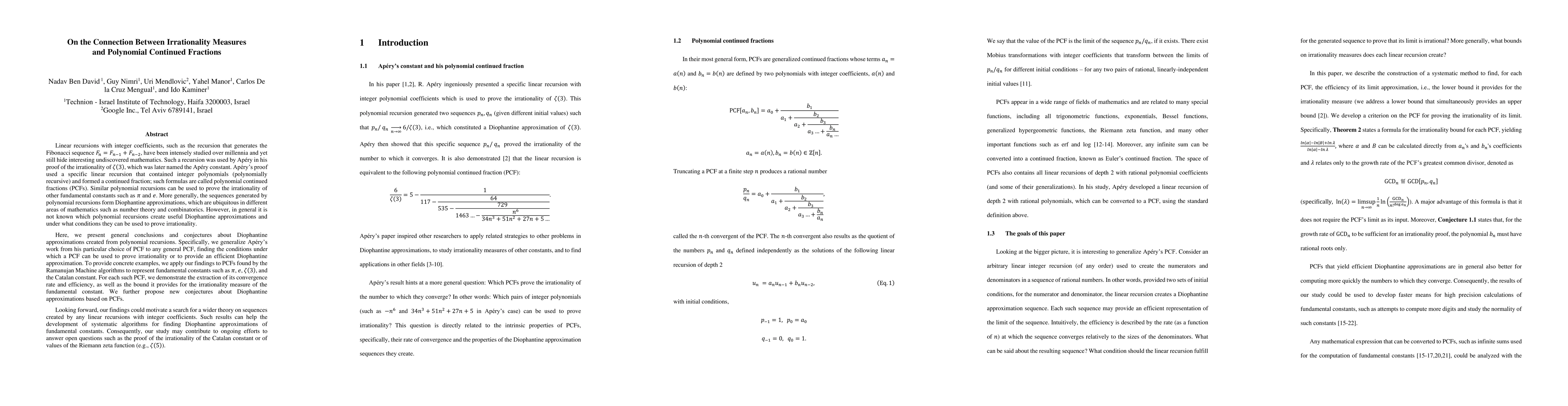 Thumbnail for On the Connection Between Irrationality Measures and Polynomial
  Continued Fractions