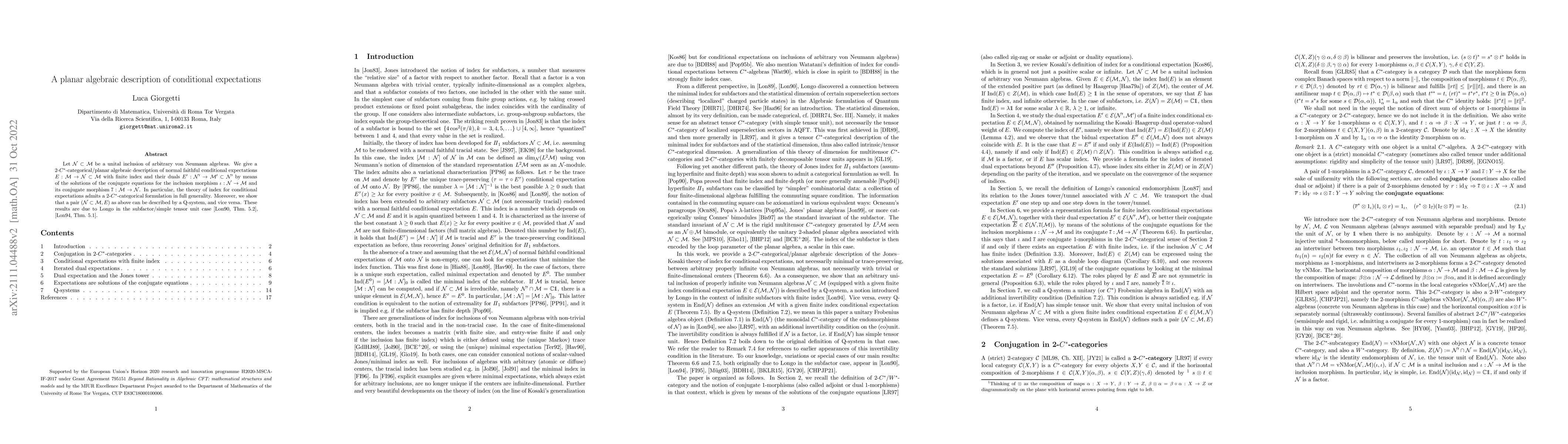 Thumbnail for A planar algebraic description of conditional expectations