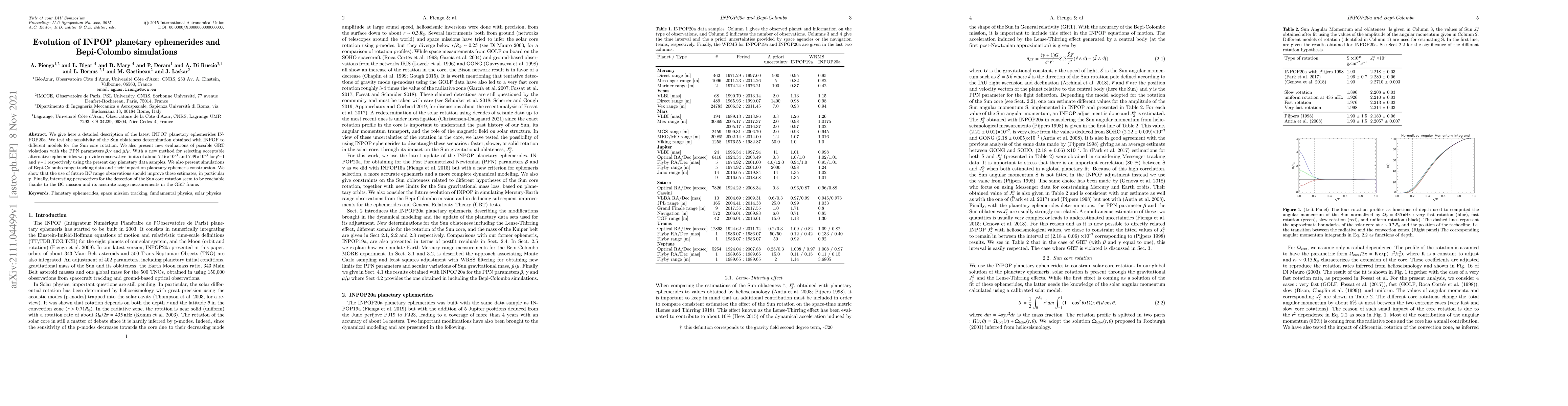Thumbnail for Evolution of INPOP planetary ephemerides and Bepi-Colombo simulations