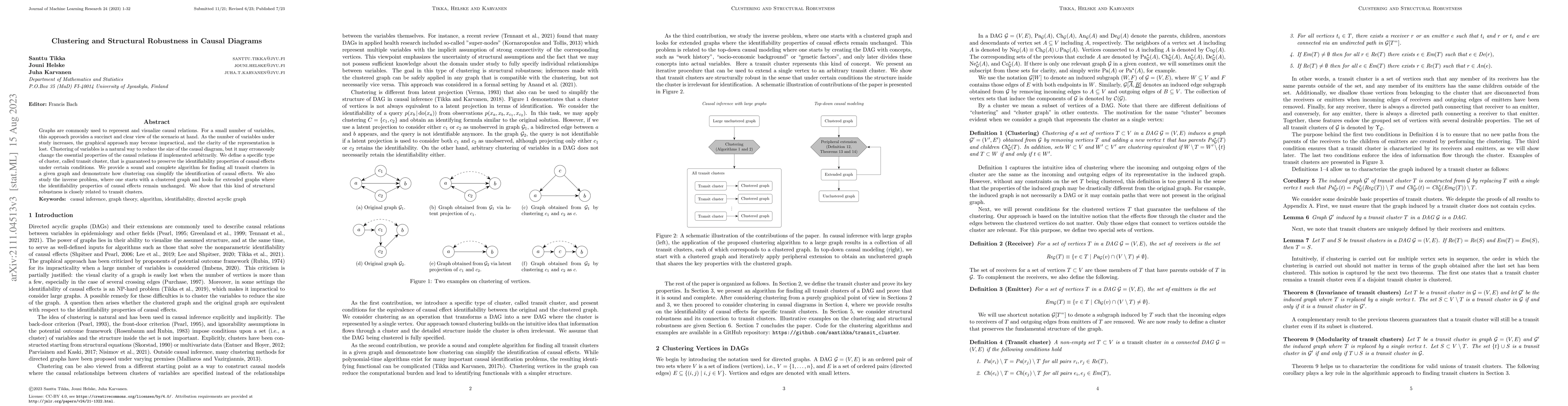 Thumbnail for Clustering and Structural Robustness in Causal Diagrams