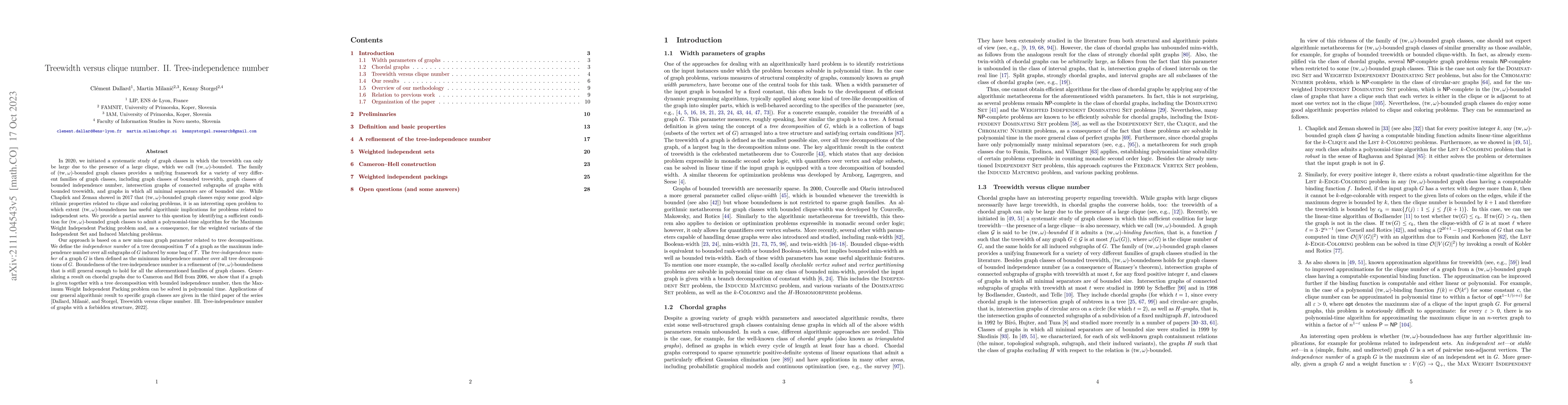 Thumbnail for Treewidth versus clique number. II. Tree-independence number