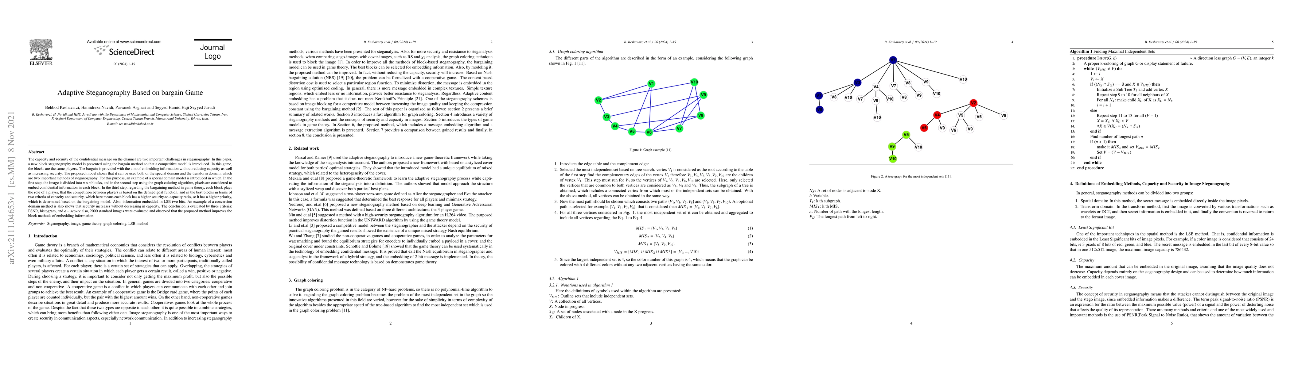 Thumbnail for Adaptive Steganography Based on bargain Game