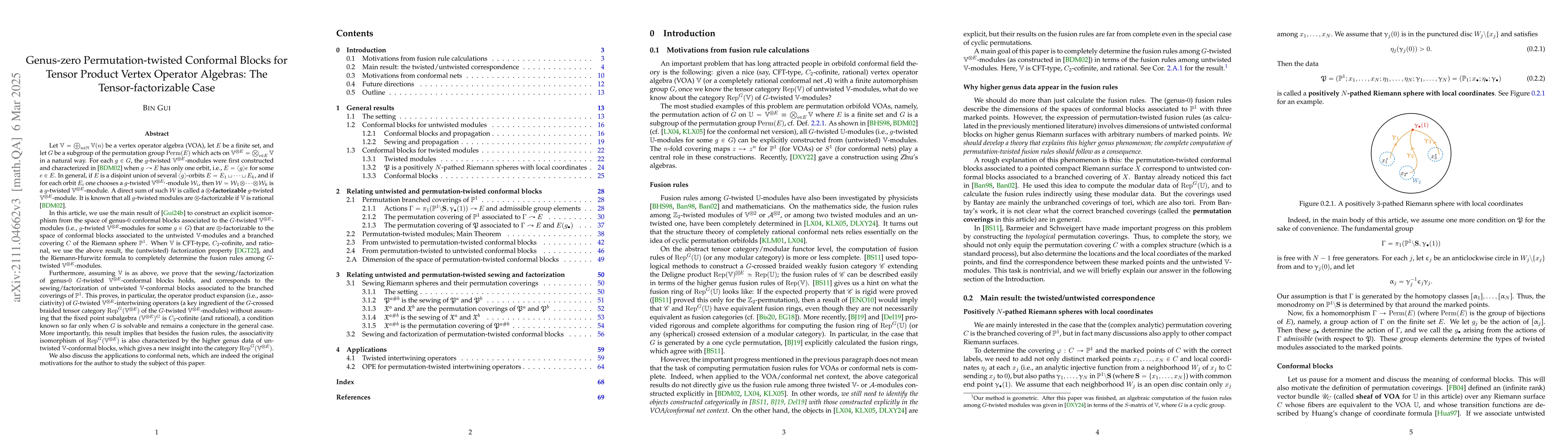Thumbnail for Genus-zero Permutation-twisted Conformal Blocks for Tensor Product
  Vertex Operator Algebras: The Tensor-factorizable Case