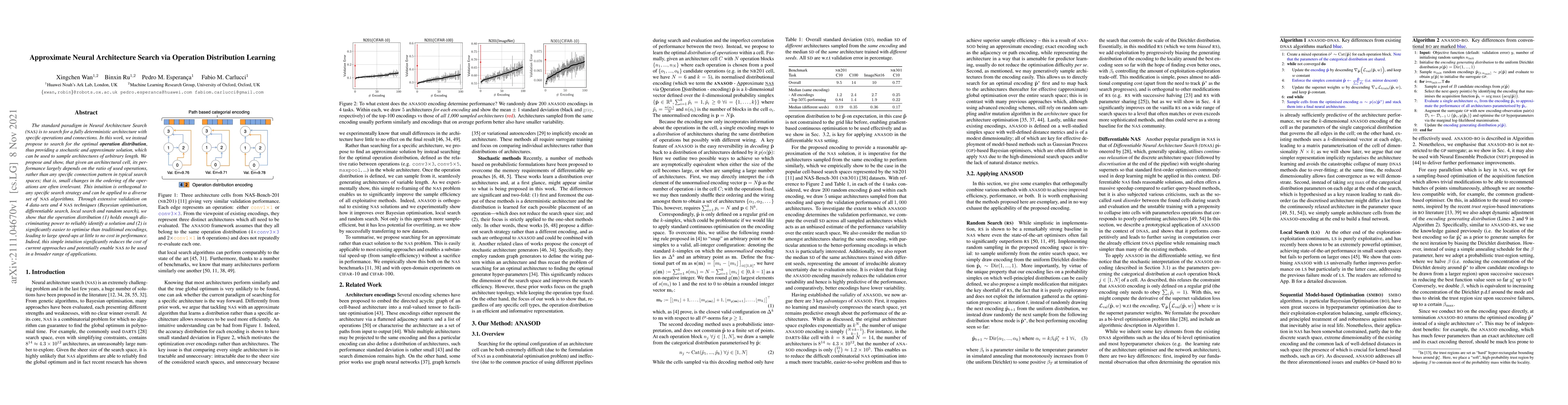 Thumbnail for Approximate Neural Architecture Search via Operation Distribution
  Learning