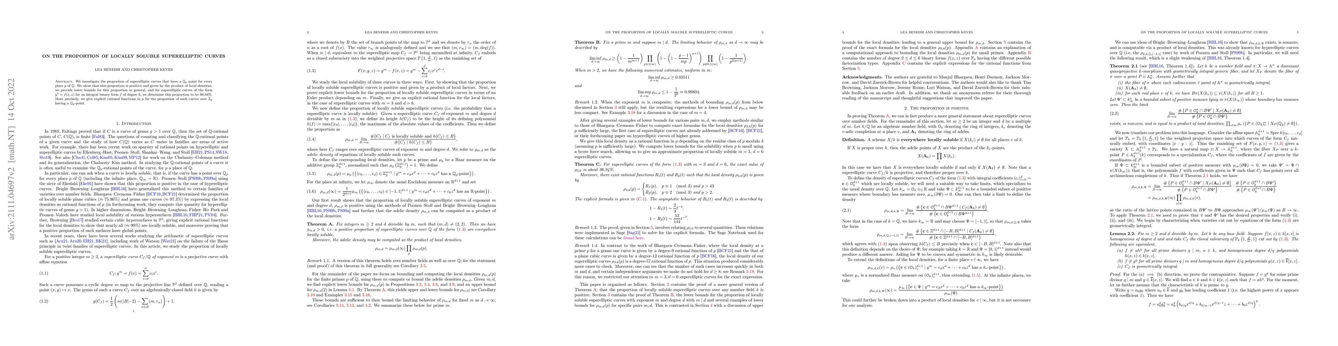 Thumbnail for On the proportion of locally soluble superelliptic curves