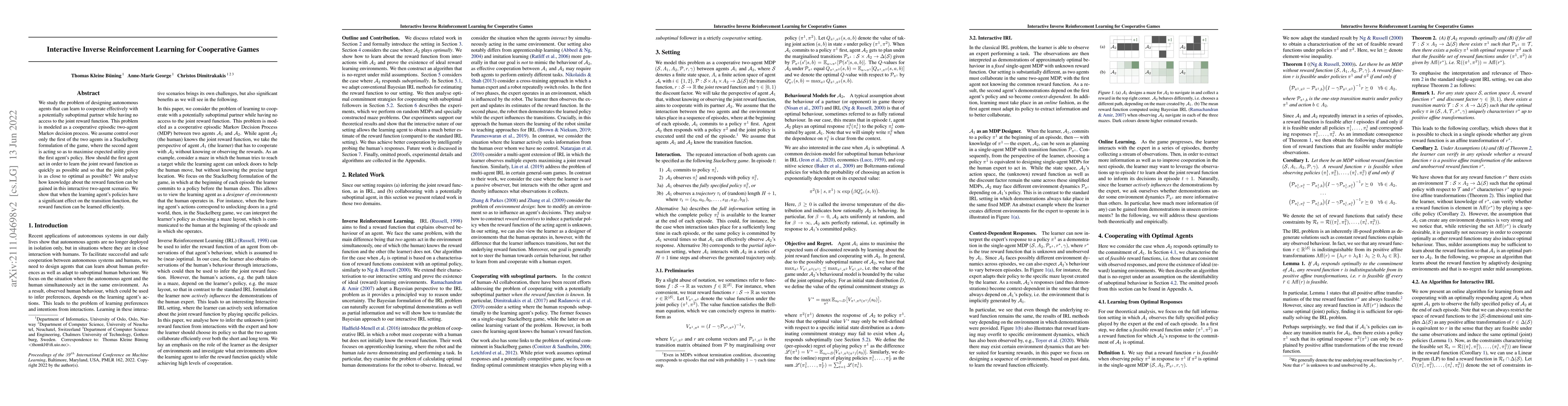 Thumbnail for Interactive Inverse Reinforcement Learning for Cooperative Games