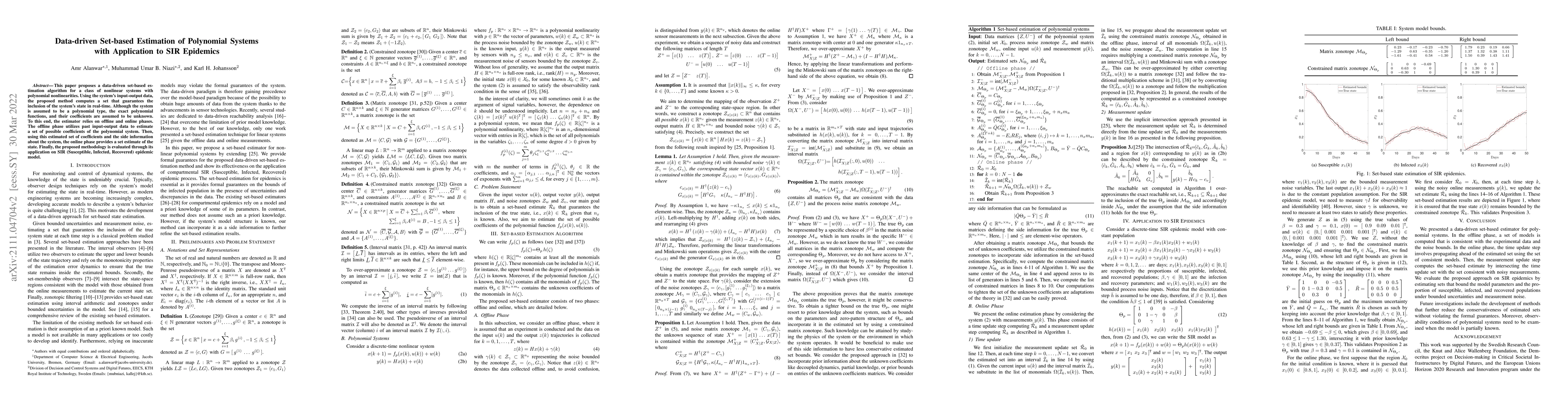 Thumbnail for Data-driven Set-based Estimation of Polynomial Systems with Application
  to SIR Epidemics