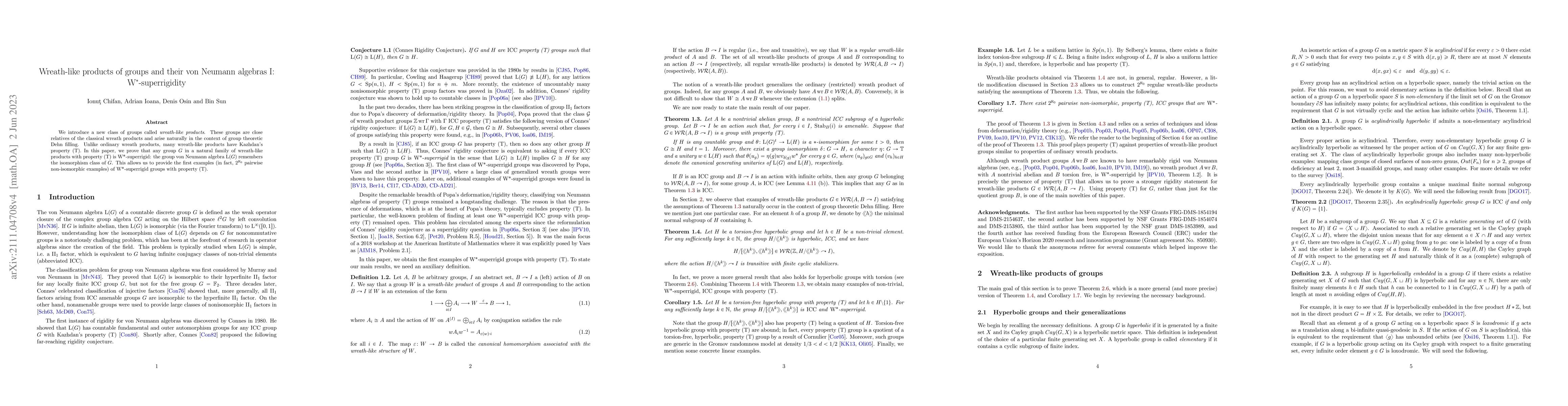 Thumbnail for Wreath-like products of groups and their von Neumann algebras I:
  $W^\ast$-superrigidity