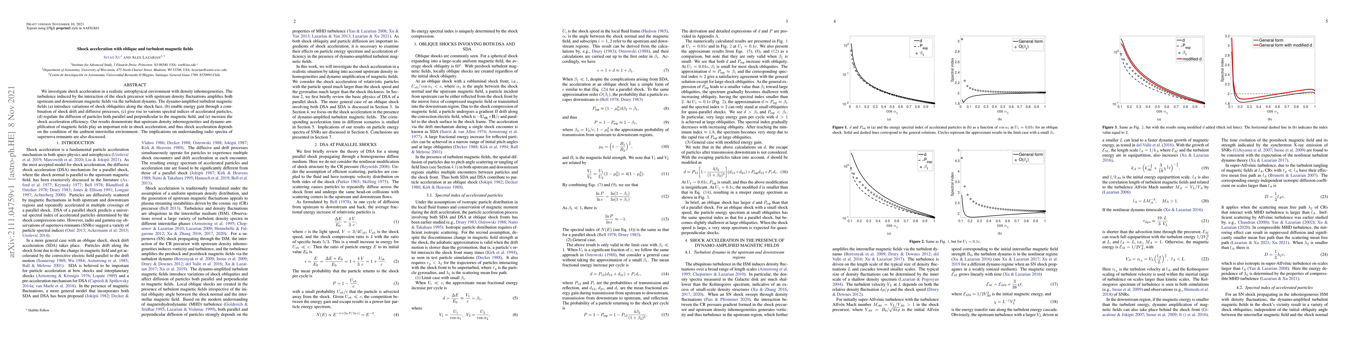 Thumbnail for Shock acceleration with oblique and turbulent magnetic fields