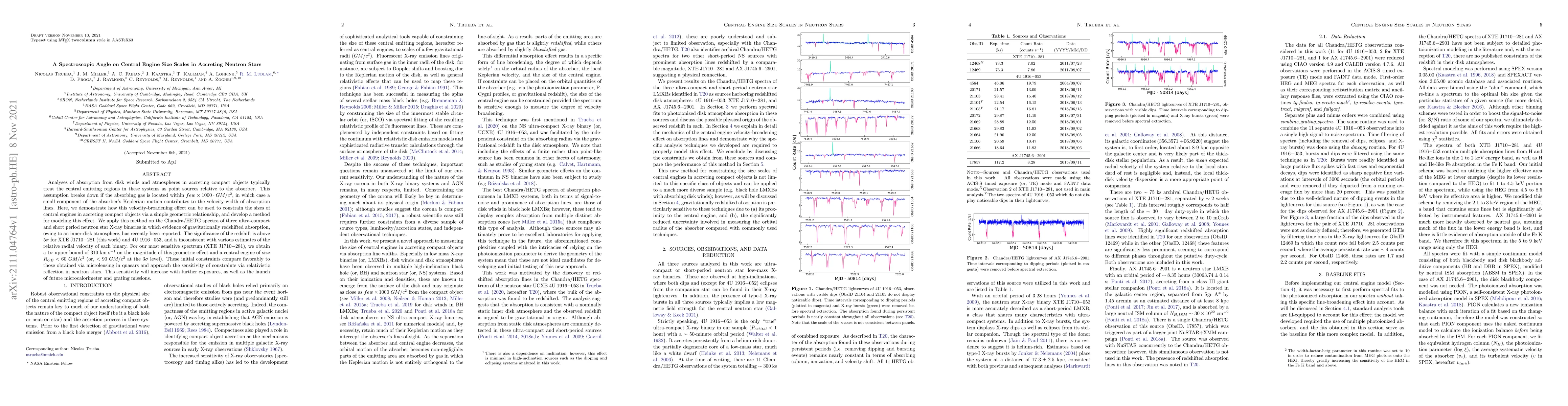 Thumbnail for A Spectroscopic Angle on Central Engine Size Scales in Accreting Neutron
  Stars