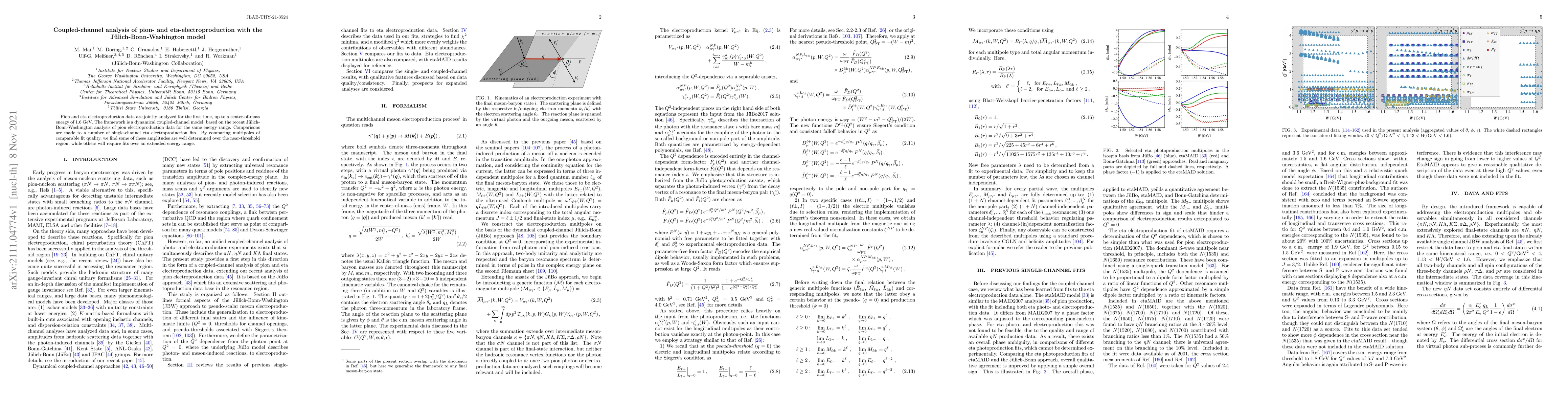 Thumbnail for Coupled-channel analysis of pion- and eta-electroproduction with the
  J\"ulich-Bonn-Washington model