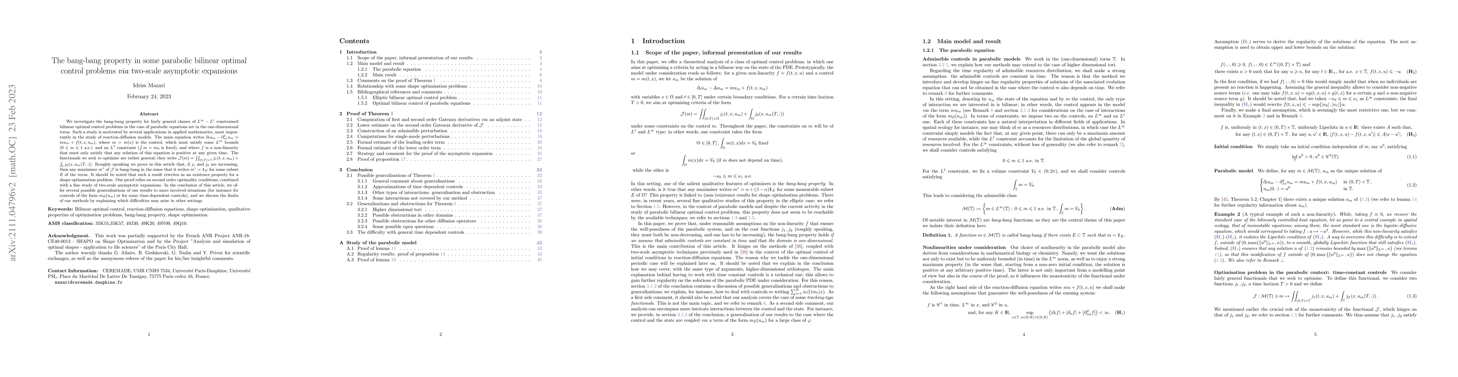 Thumbnail for The bang-bang property in some parabolic bilinear optimal control
  problems \emph{via} two-scale asymptotic expansions