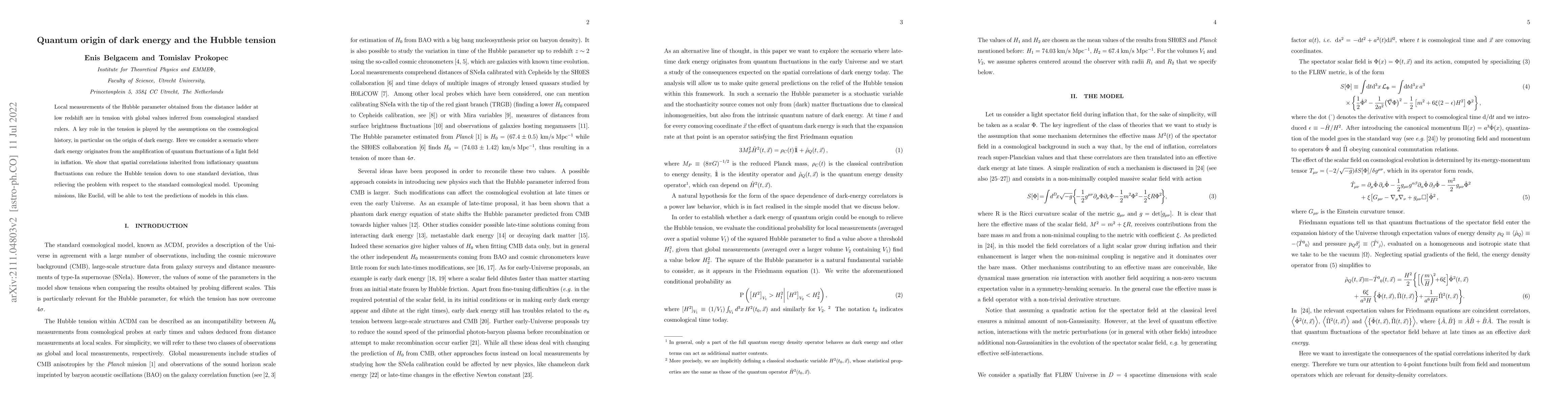 Thumbnail for Quantum origin of dark energy and the Hubble tension