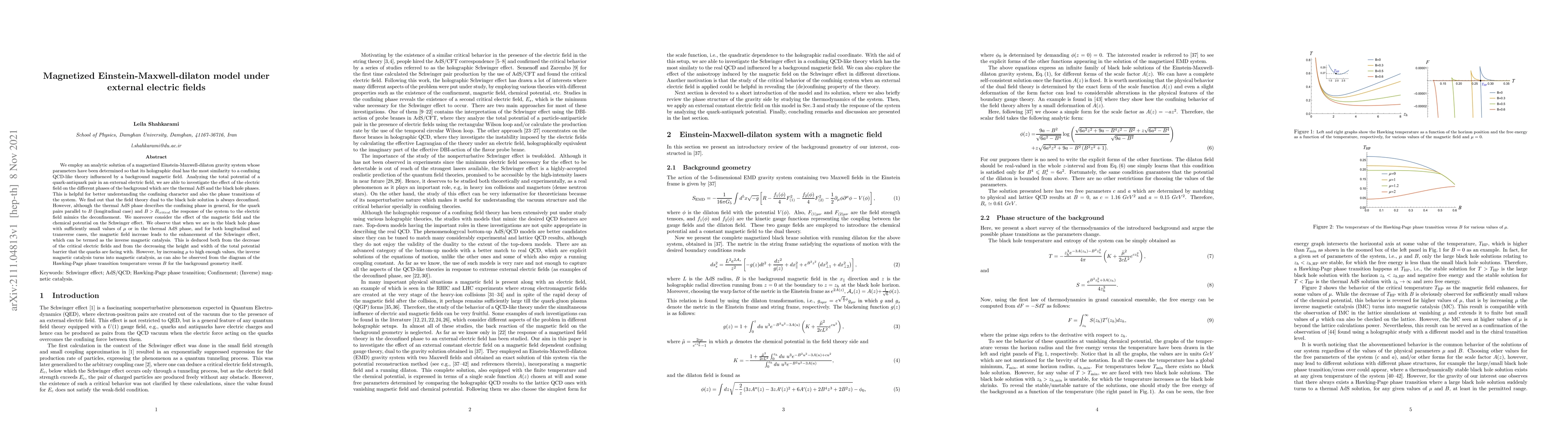 Thumbnail for Magnetized Einstein-Maxwell-dilaton model under external electric fields