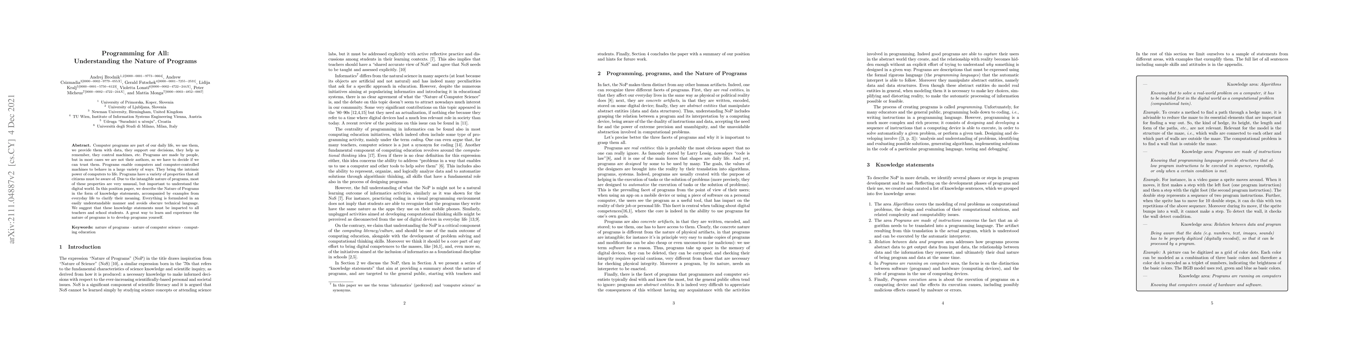 Thumbnail for Programming for All: Understanding the Nature of Programs