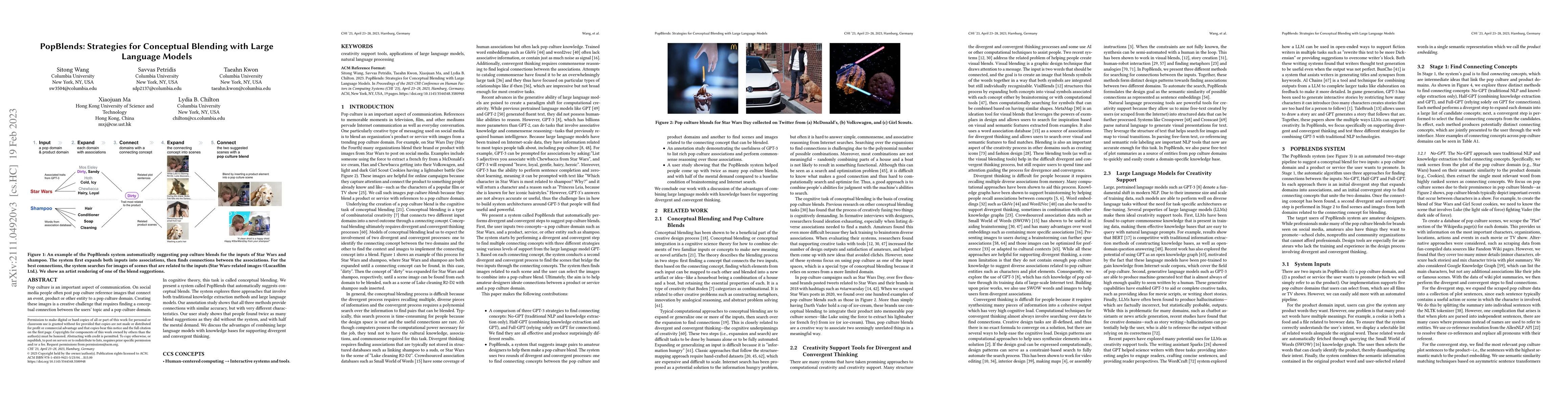 Thumbnail for PopBlends: Strategies for Conceptual Blending with Large Language Models