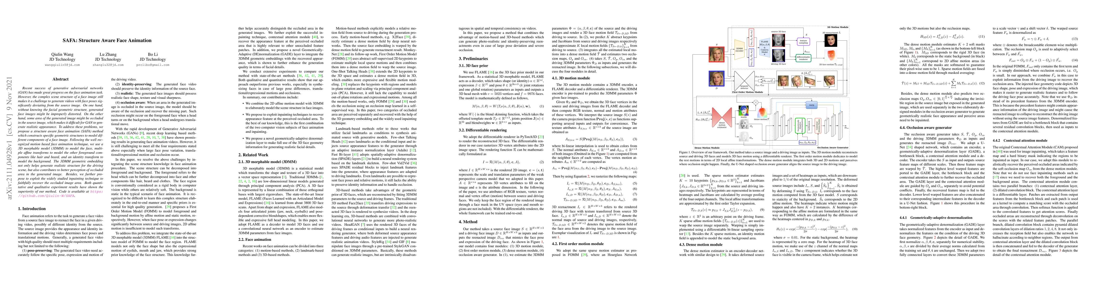 Thumbnail for SAFA: Structure Aware Face Animation