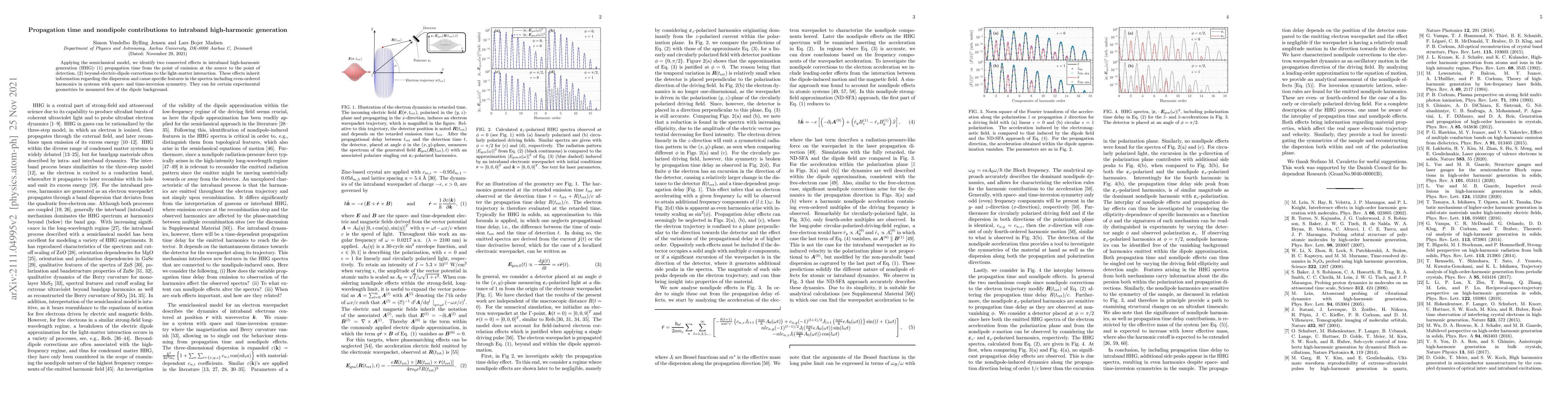 Thumbnail for Propagation time and nondipole contributions to intraband high-harmonic
  generation
