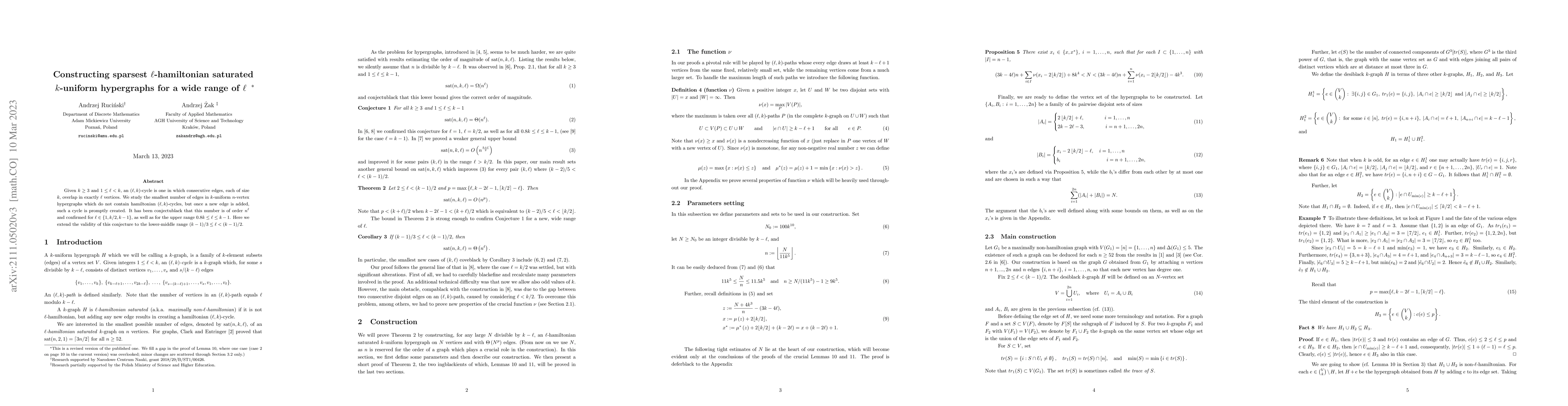 Thumbnail for Constructing sparsest $\ell$-hamiltonian saturated $k$-uniform
  hypergraphs for a wide range of $\ell$