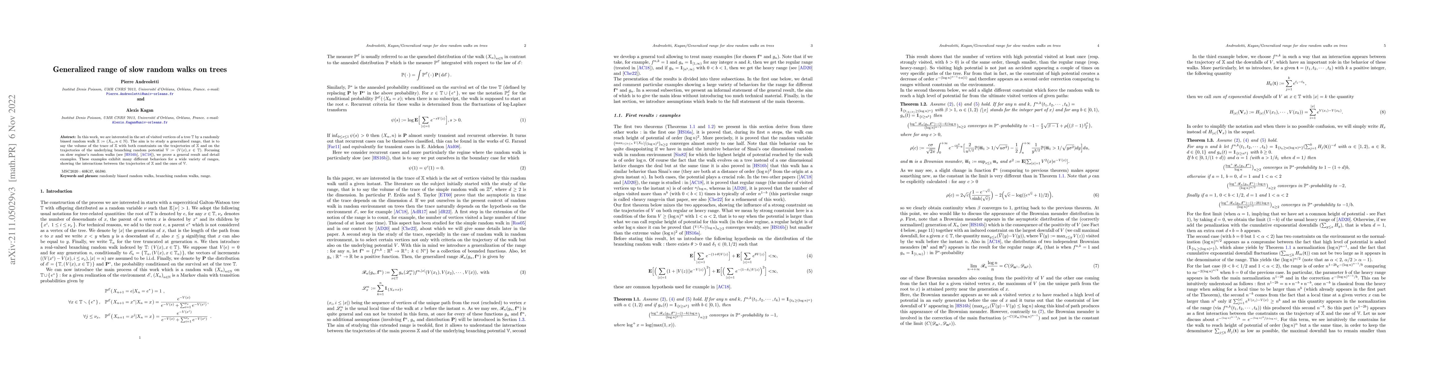 Thumbnail for Generalized range of slow random walks on trees