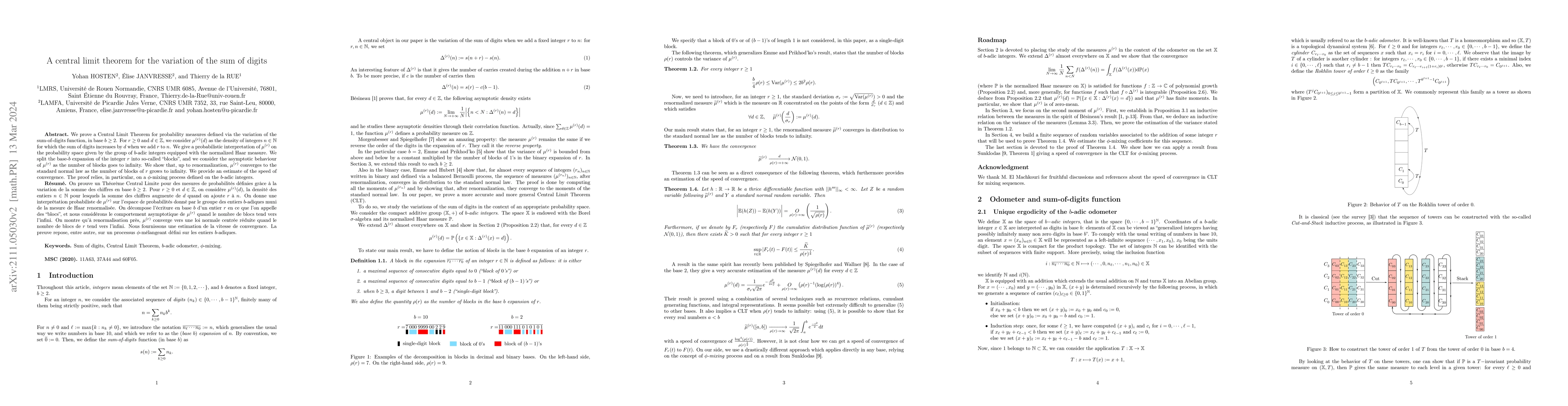 Thumbnail for A central limit theorem for the variation of the sum of digits