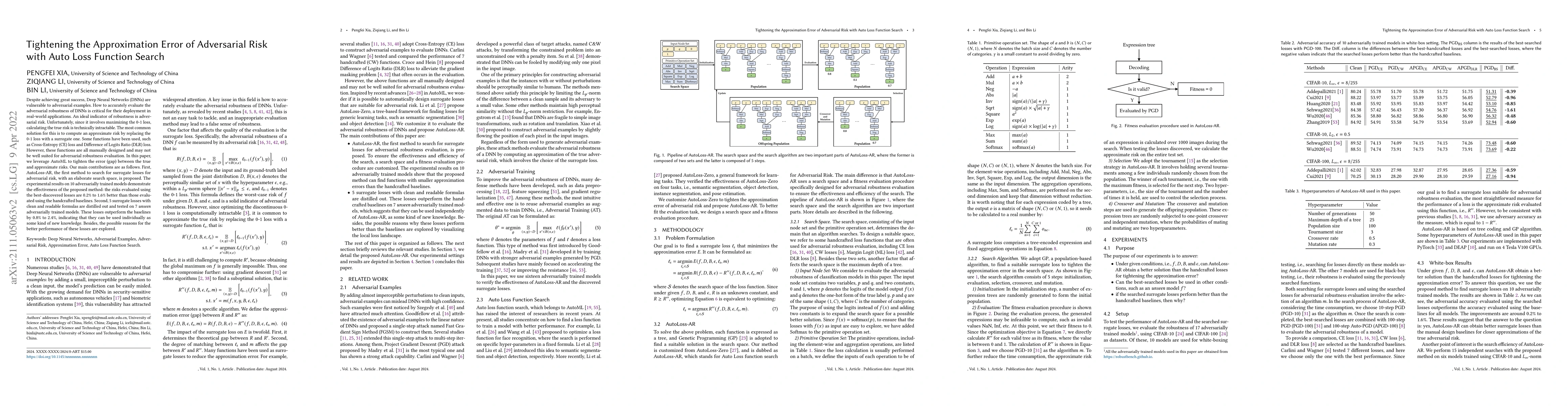 Thumbnail for Tightening the Approximation Error of Adversarial Risk with Auto Loss
  Function Search