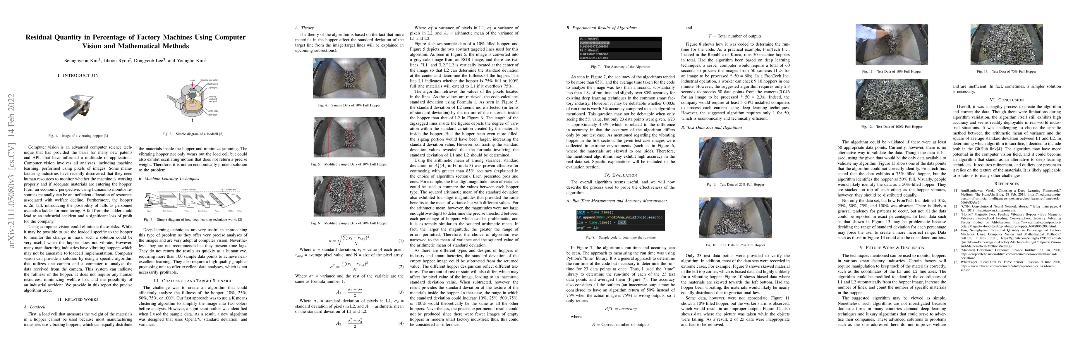 Thumbnail for Residual Quantity in Percentage of Factory Machines Using Computer
  Vision and Mathematical Methods