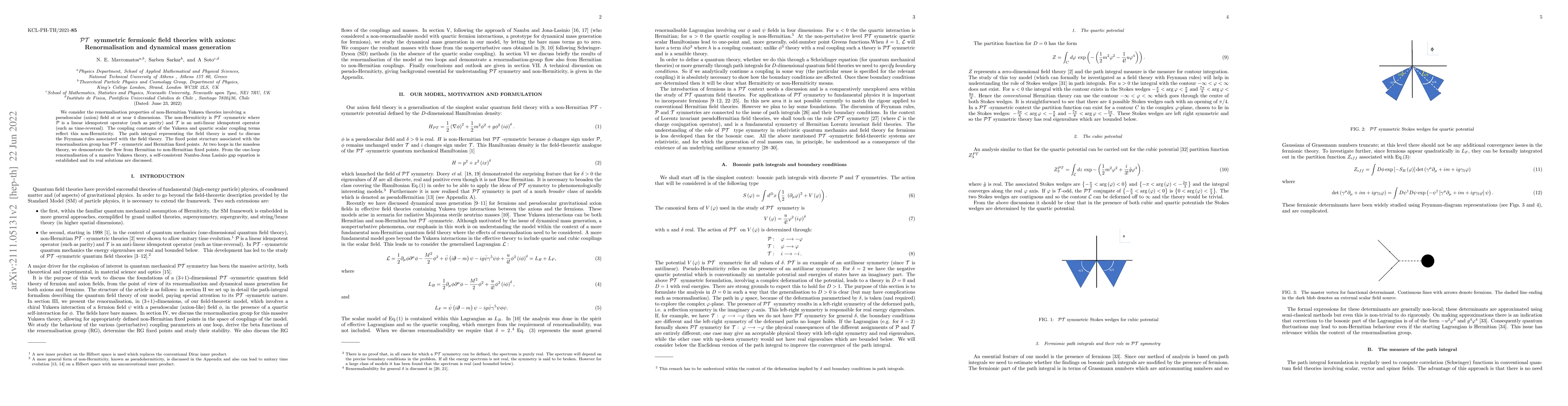 Thumbnail for PT symmetric fermionic field theories with axions: Renormalization and
  dynamical mass generation