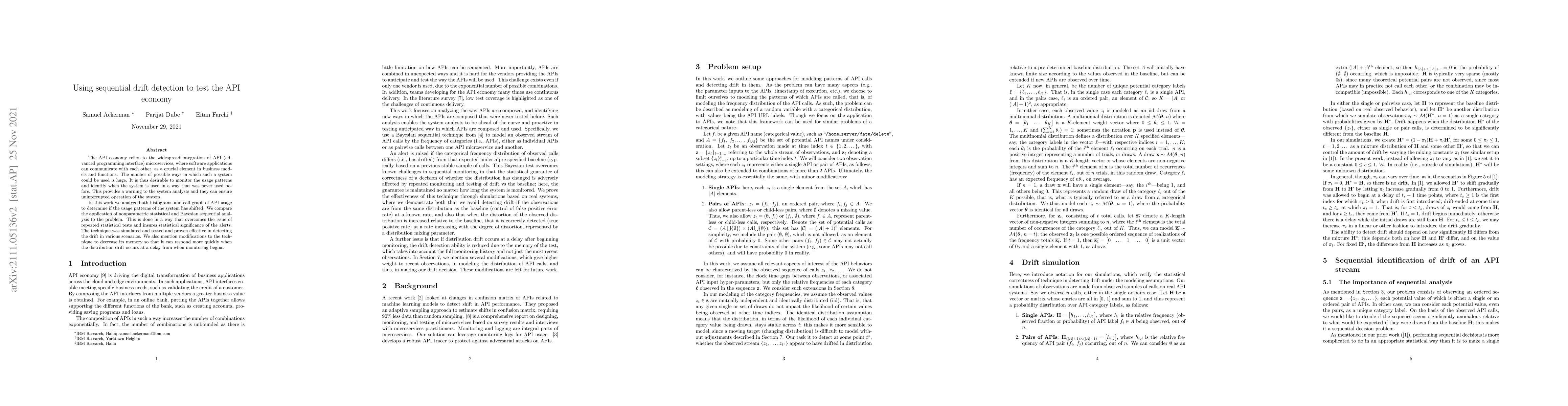 Thumbnail for Using sequential drift detection to test the API economy
