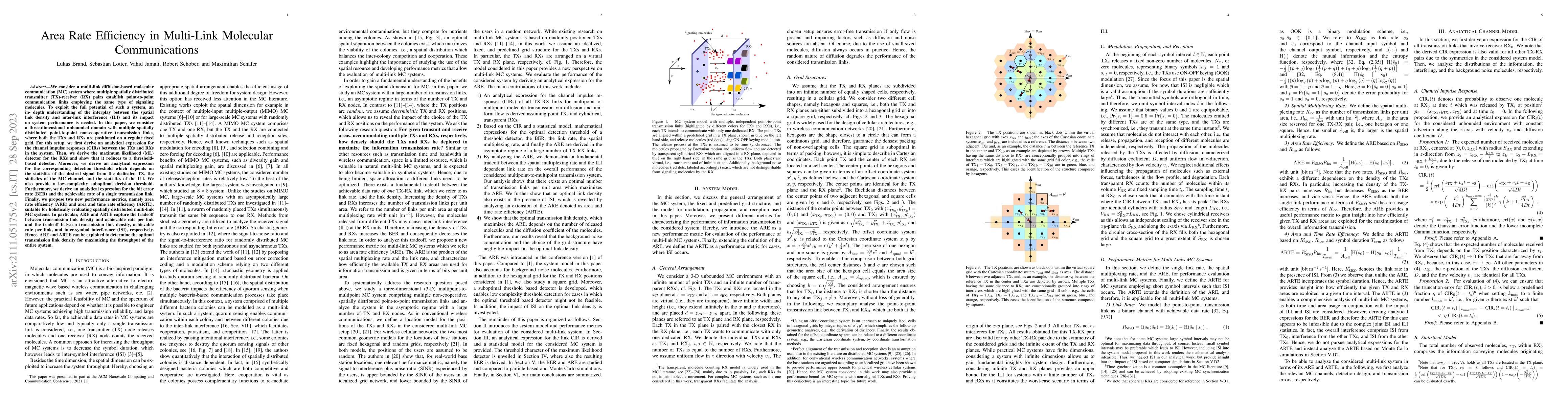 Thumbnail for Area Rate Efficiency in Multi-Link Molecular Communications